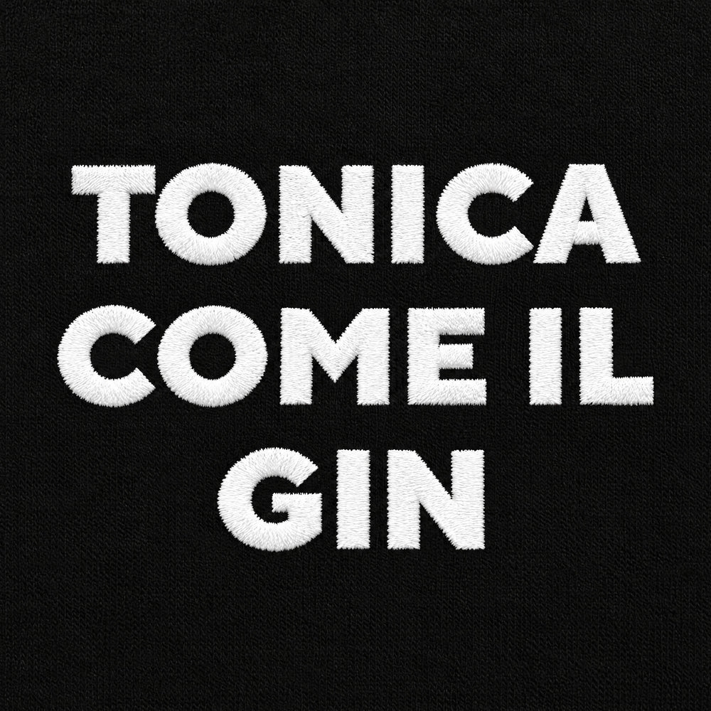 T-shirt Tonica come il gin Nero - zoom ricamo