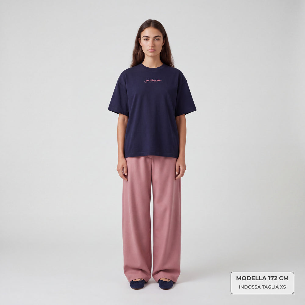 T-shirt your italian sex dream Blu - indossata modella