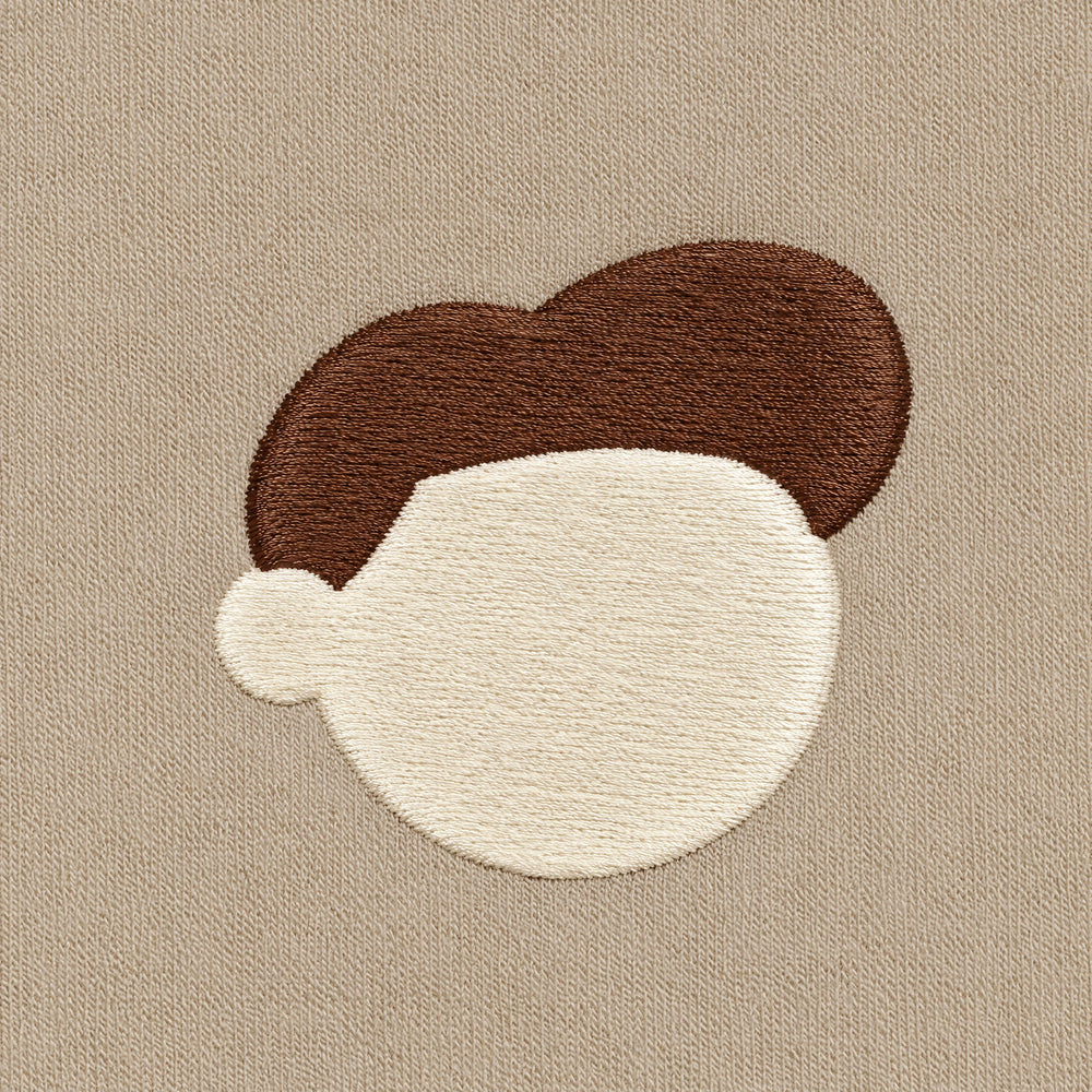 T-Shirt Oversize Essentials Beige - zoom ricamo