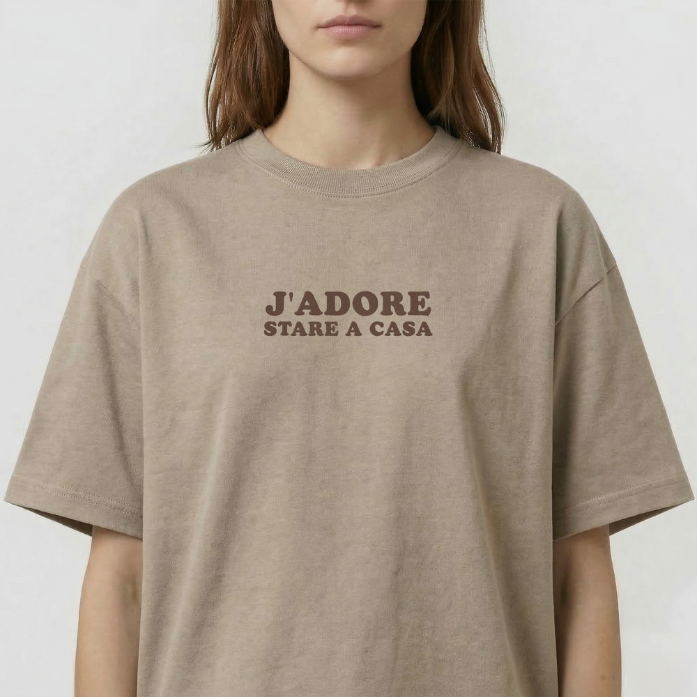 T-Shirt Oversize "J'ADORE Stare a Casa"