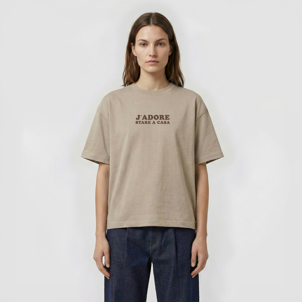 T-Shirt Oversize "J'ADORE Stare a Casa"