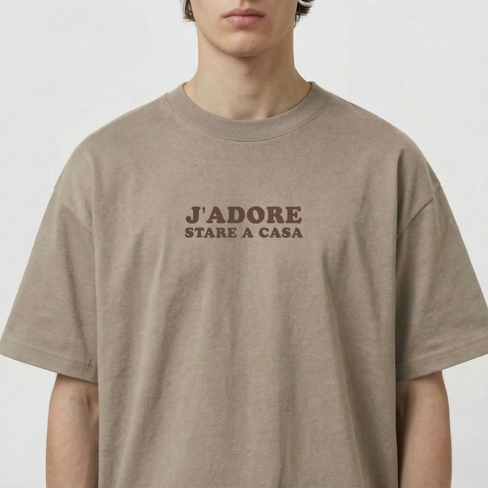 T-Shirt Oversize "J'ADORE Stare a Casa"