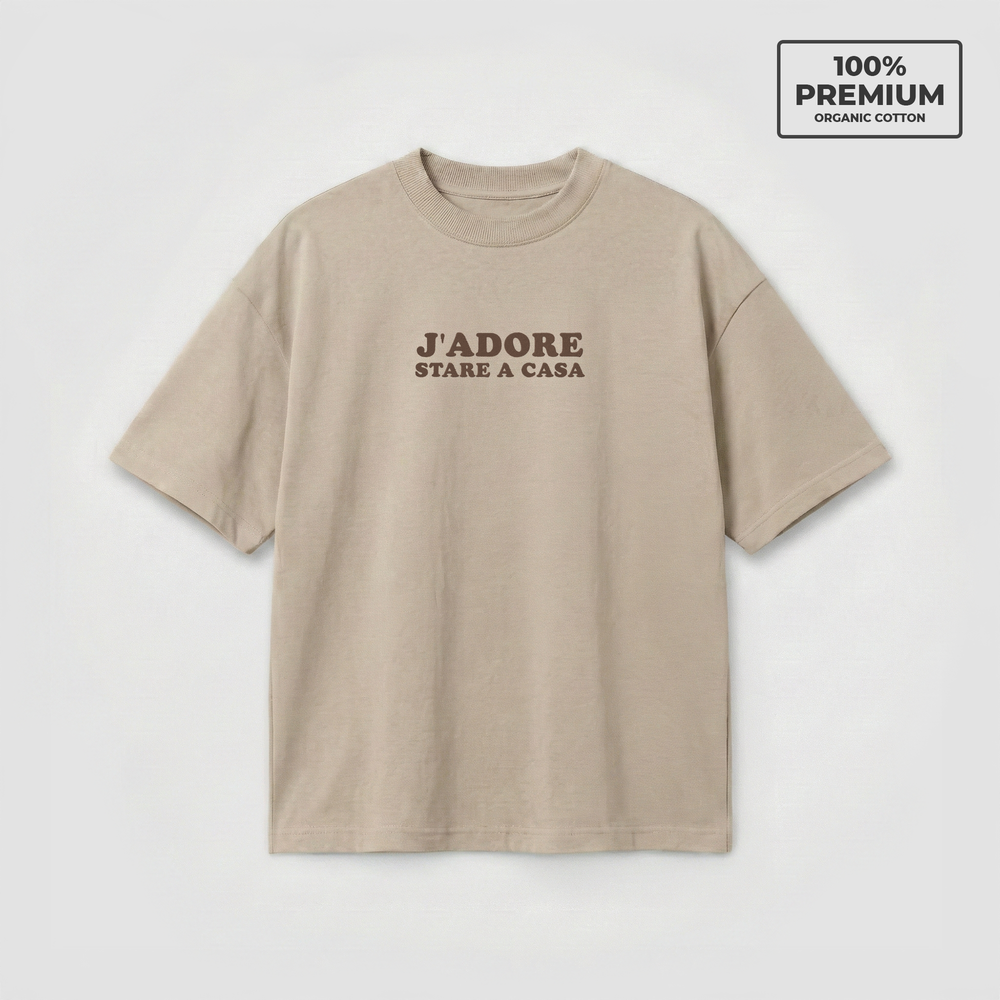 T-Shirt Oversize "J'ADORE Stare a Casa"