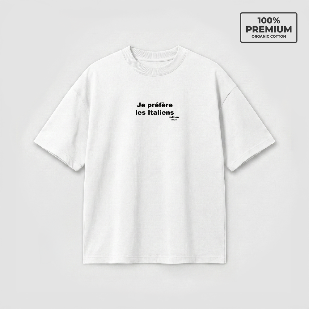 T-Shirt Oversize "Je Préfère Les Italiens"