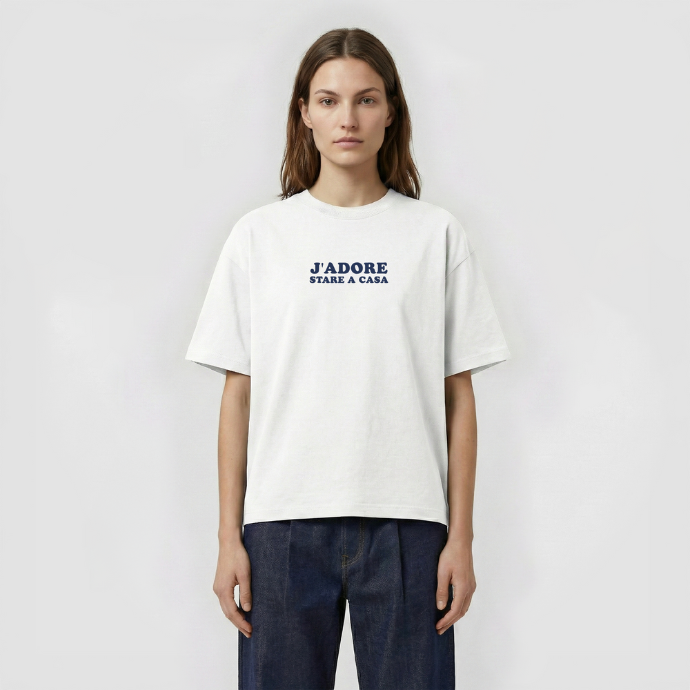 T-Shirt Oversize "J'ADORE Stare a Casa"