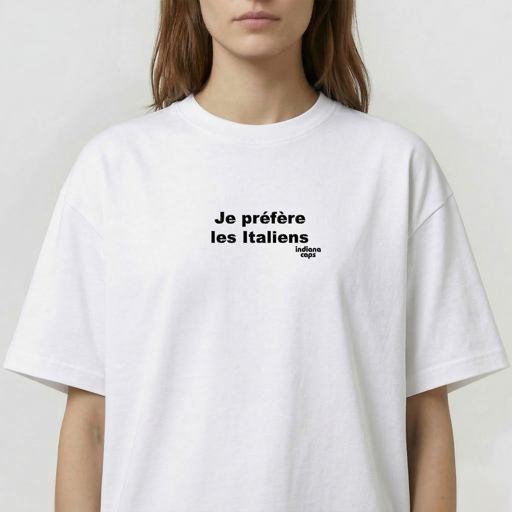 T-Shirt Oversize "Je Préfère Les Italiens"