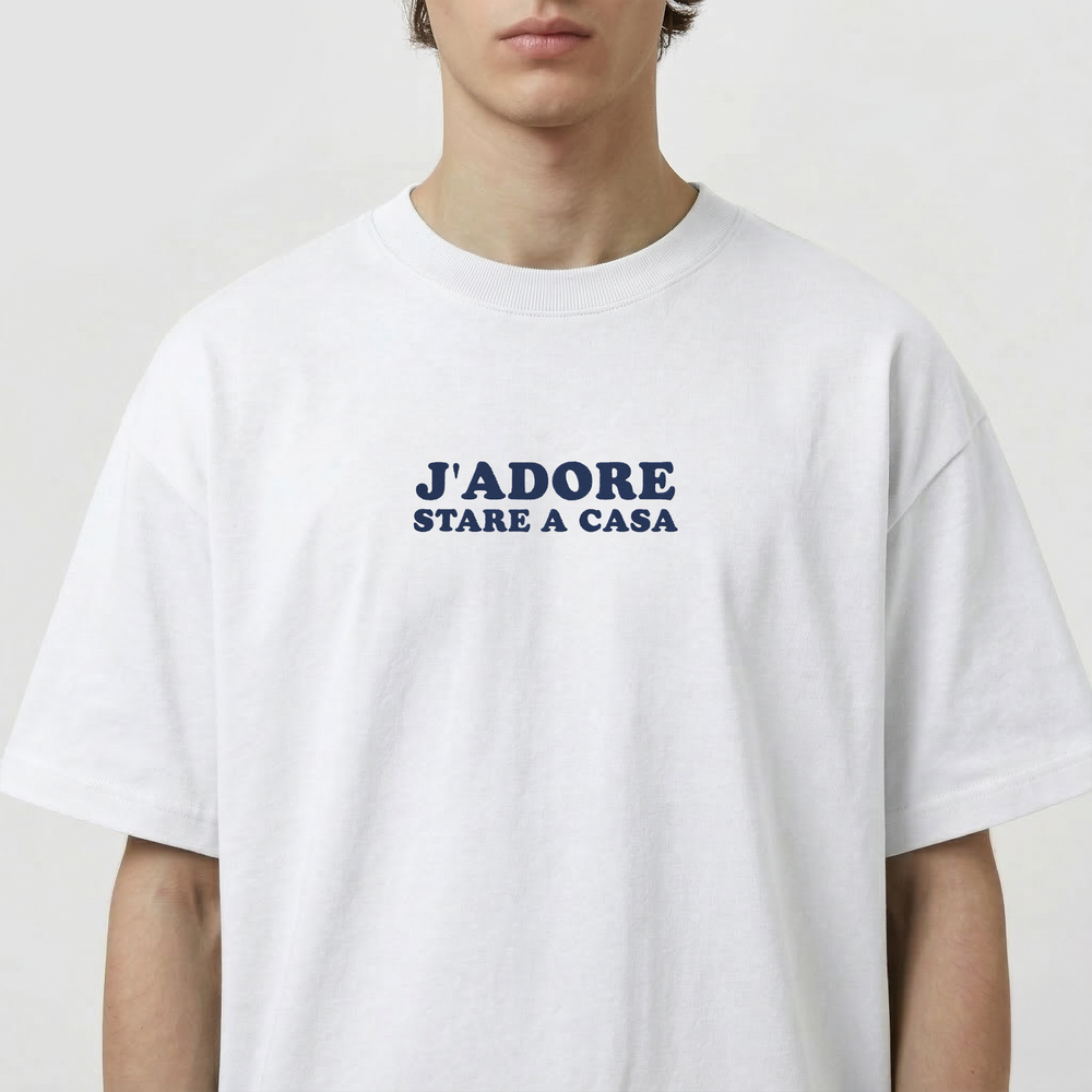 T-Shirt Oversize "J'ADORE Stare a Casa"