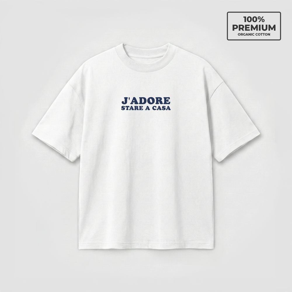 T-Shirt Oversize "J'ADORE Stare a Casa"