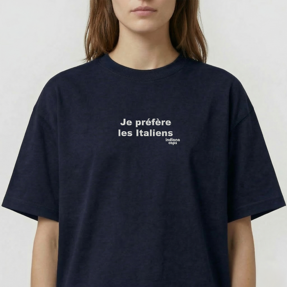 T-Shirt Oversize "Je Préfère Les Italiens"