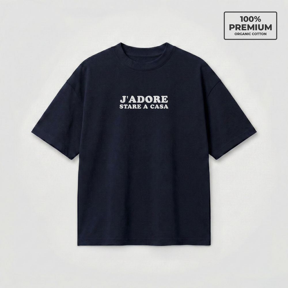 T-Shirt Oversize "J'ADORE Stare a Casa"