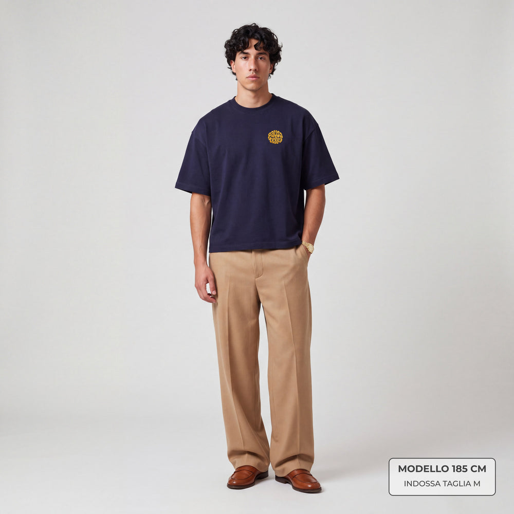 T-Shirt Oversize Pausa Terea Blu - modello