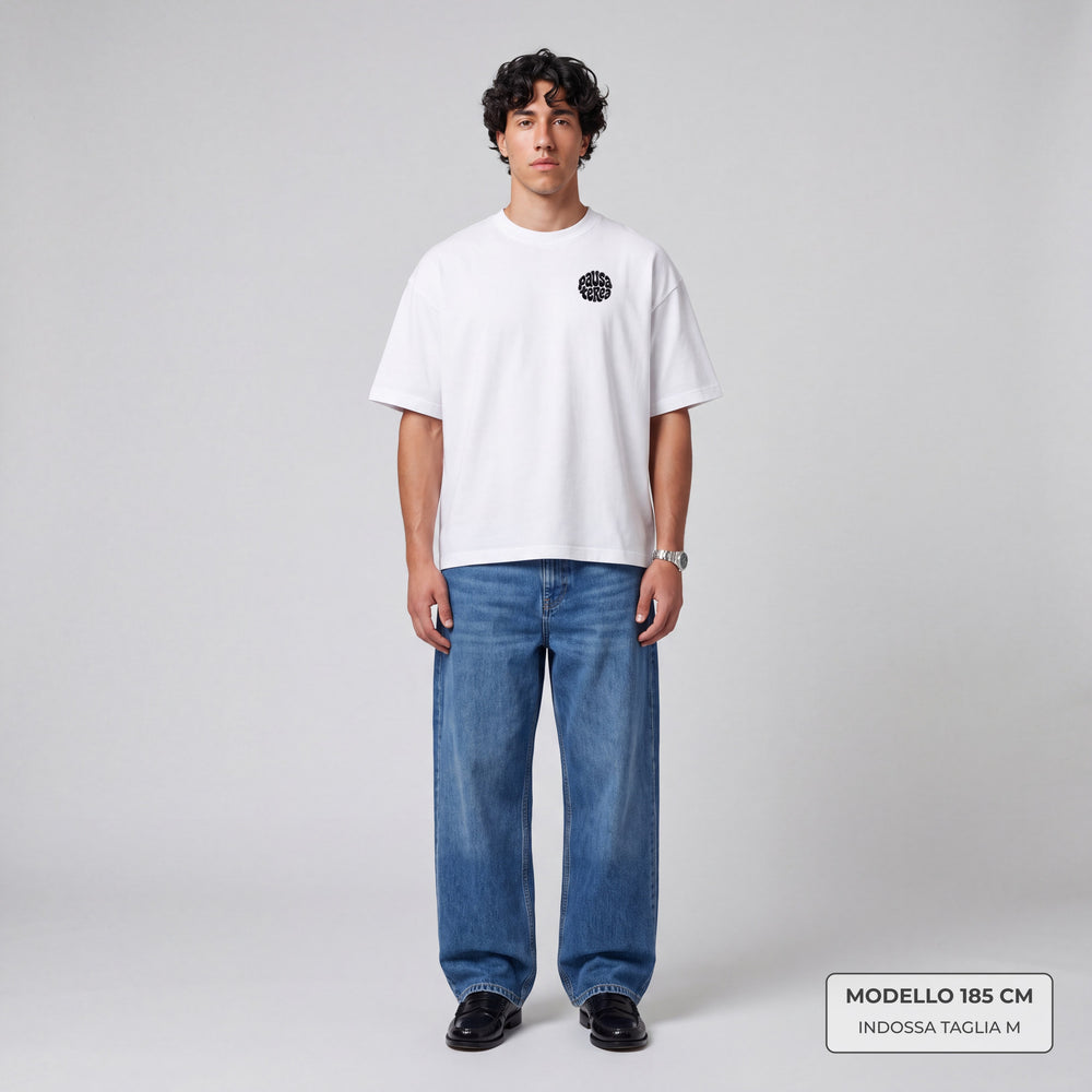 T-Shirt Oversize Pausa Terea Bianco - modello
