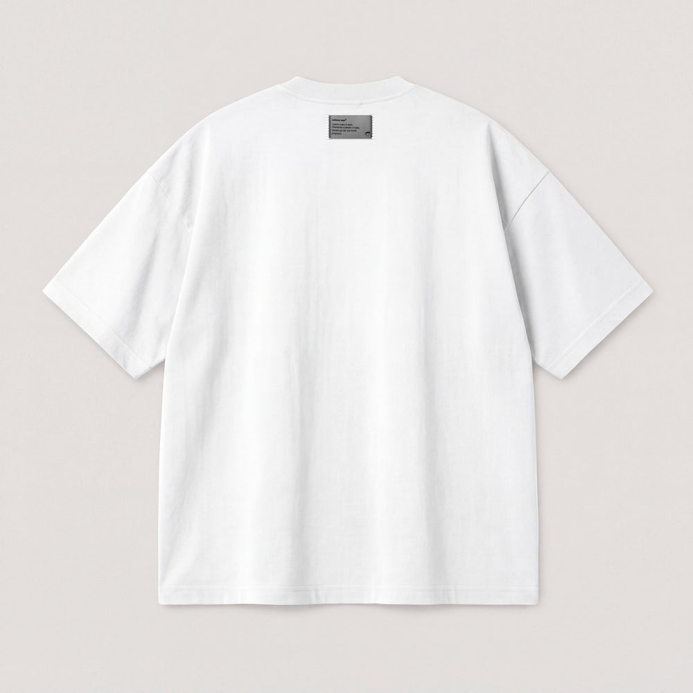 T-Shirt Oversize Pausa Terea Bianco - flat lay retro
