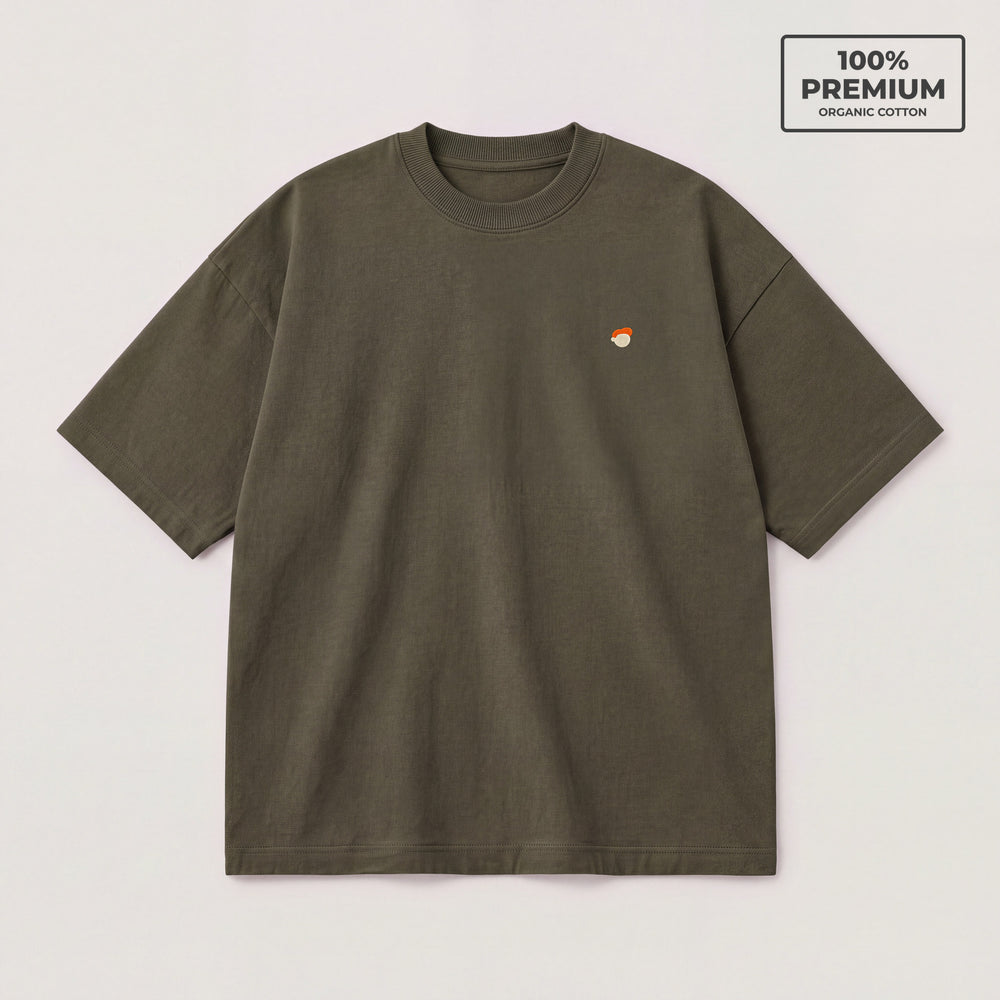 T-Shirt Oversize Essentials Verde - flatlay fronte