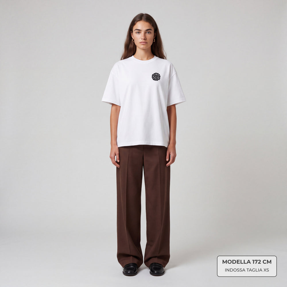 T-Shirt Oversize Pausa Terea Bianco - modella