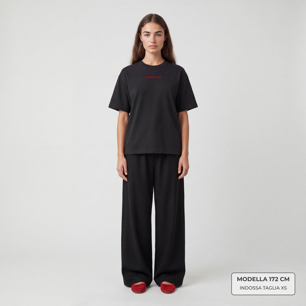 T-shirt your italian sex dream Nero - indossata modella