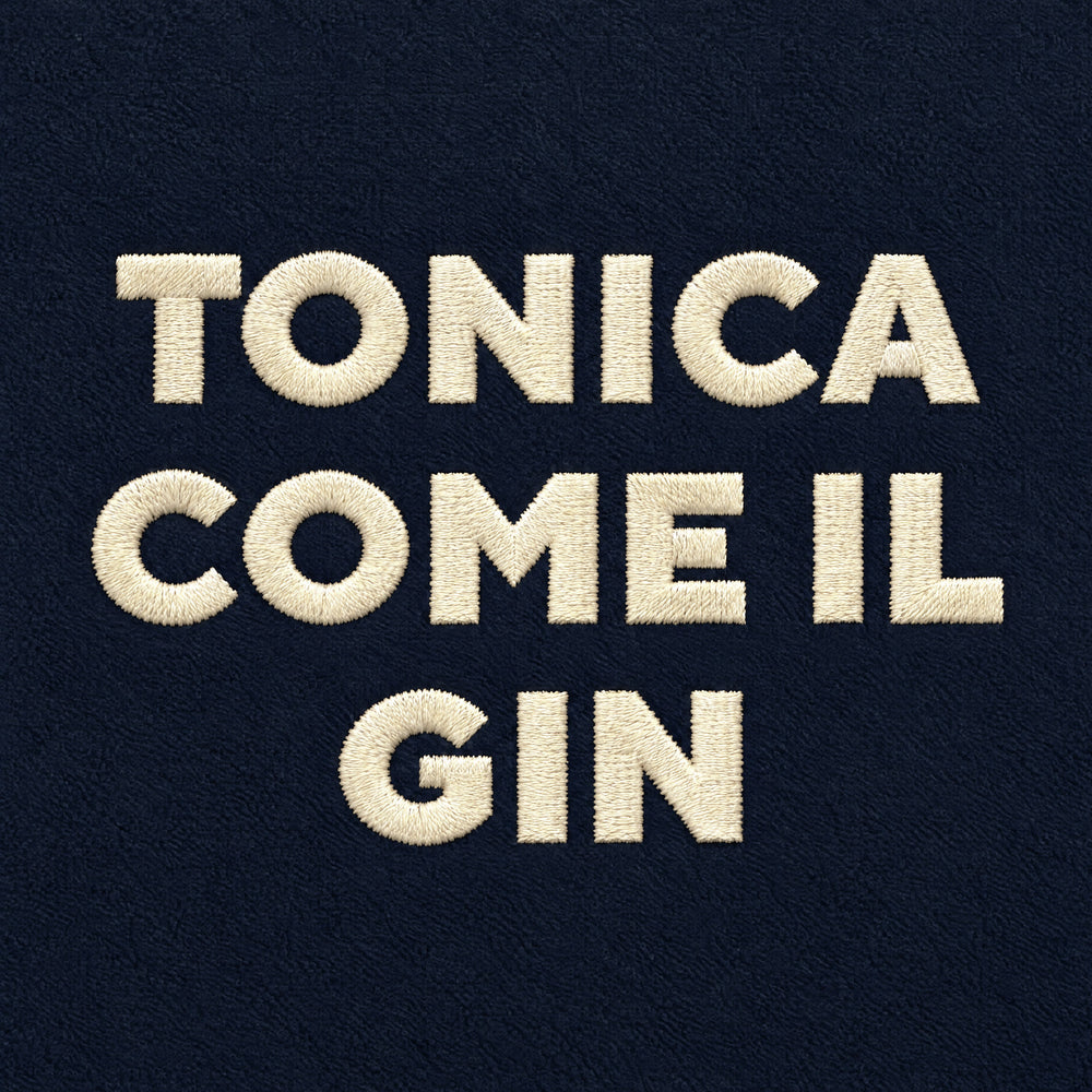 Felpa Tonica come il gin Blu - zoom ricamo
