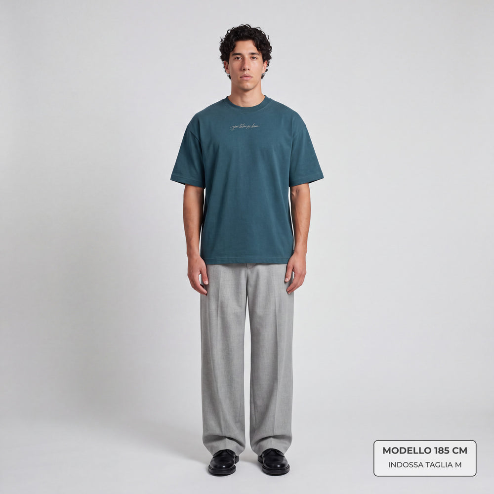T-shirt your italian sex dream Petrolio - indossata modello