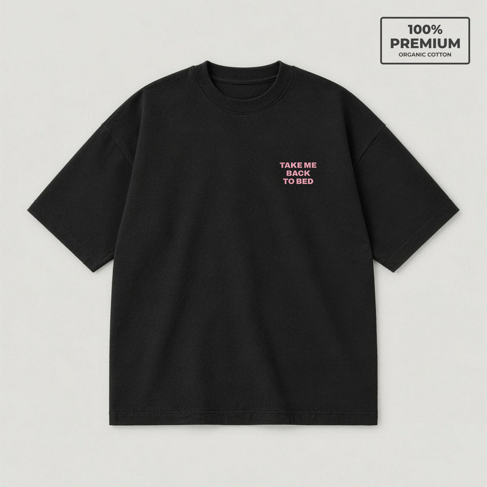 T-shirt Take me back to bed Nero - flat lay fronte