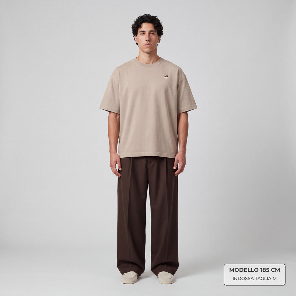 T-Shirt Oversize Essentials Beige - modello