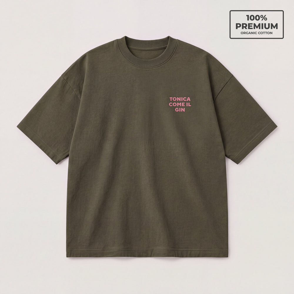 T-shirt Tonica come il gin Verde - flat lay fronte