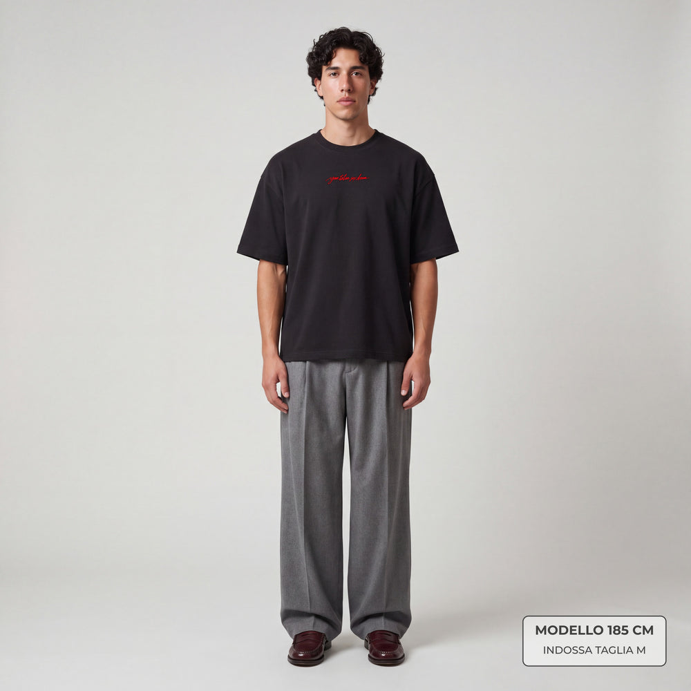 T-shirt your italian sex dream Nero - indossata modello