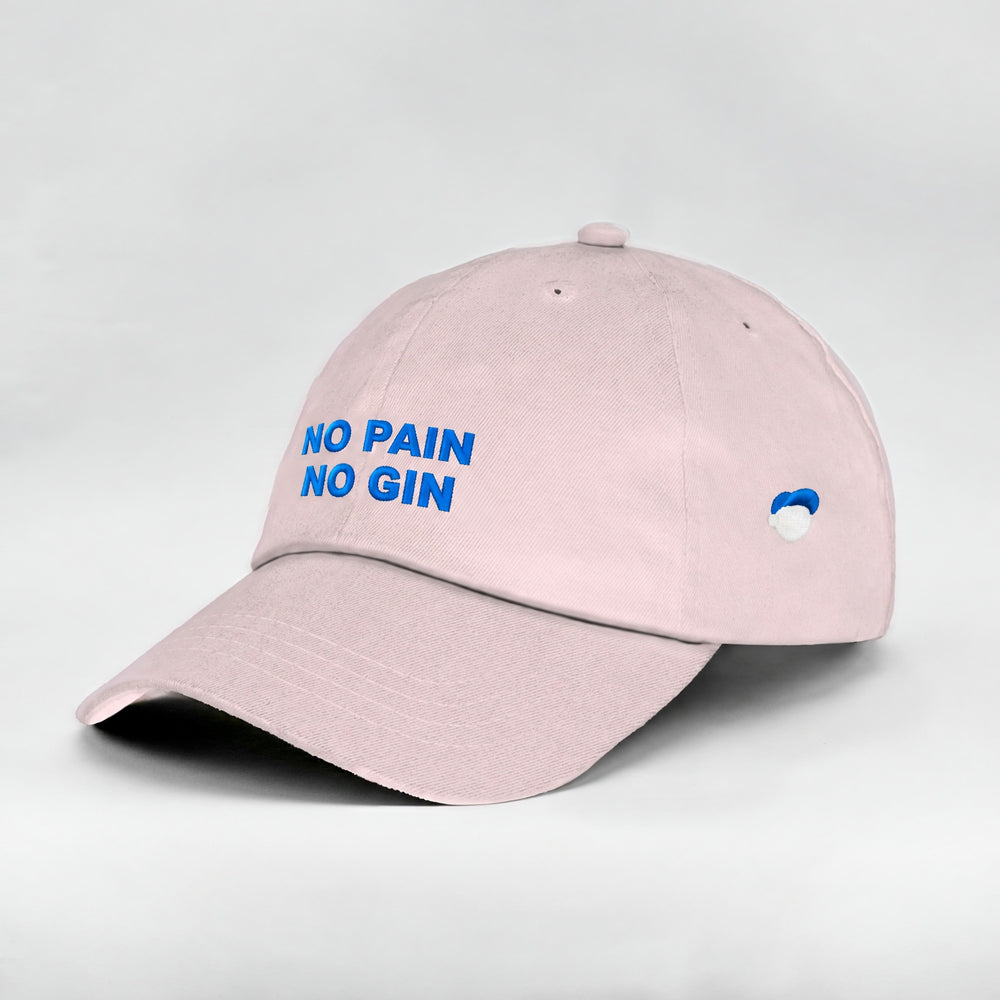 Cappellino No Pain No Gin rosa, tre quarti sinistra