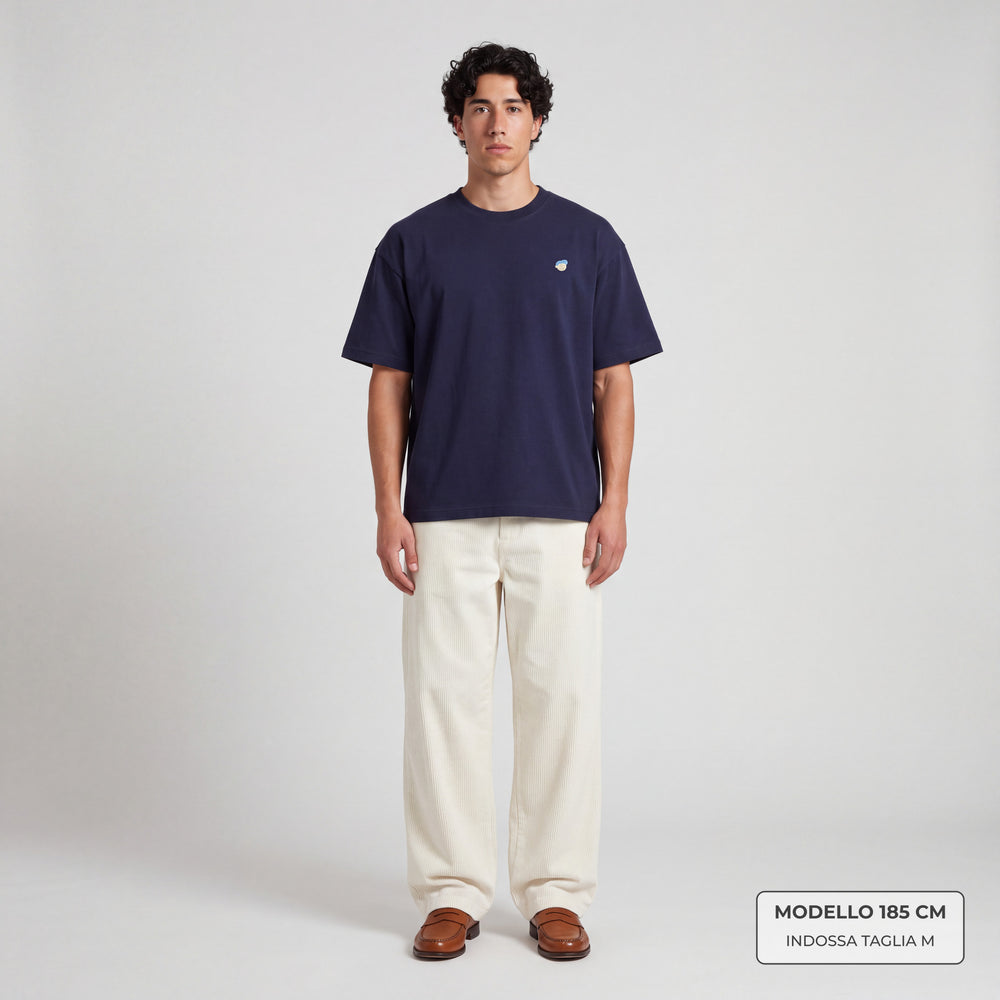 T-Shirt Oversize Essentials Blu - modello