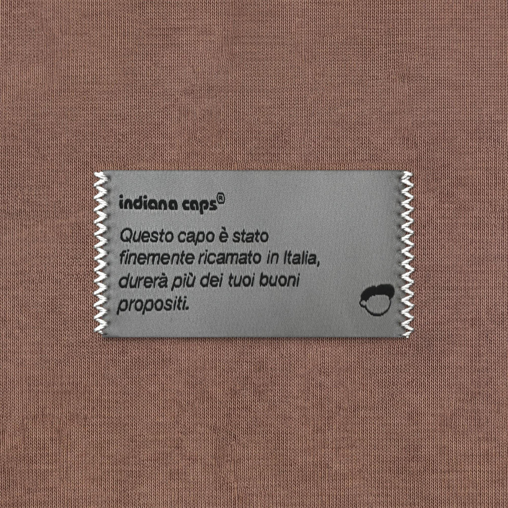 Felpa con cappuccio "J'adore stare a casa" marrone - zoom etichetta