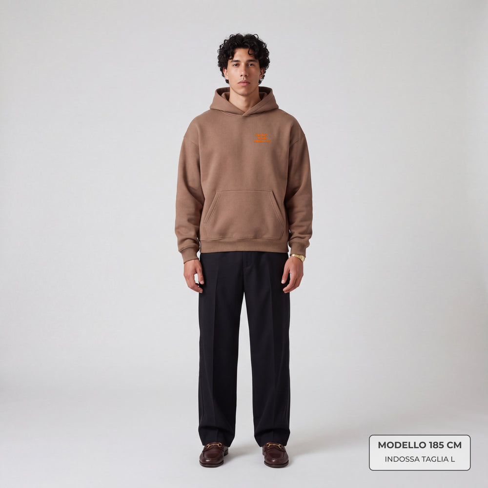 Felpa con cappuccio "I'm not your Therapist" marrone - modello