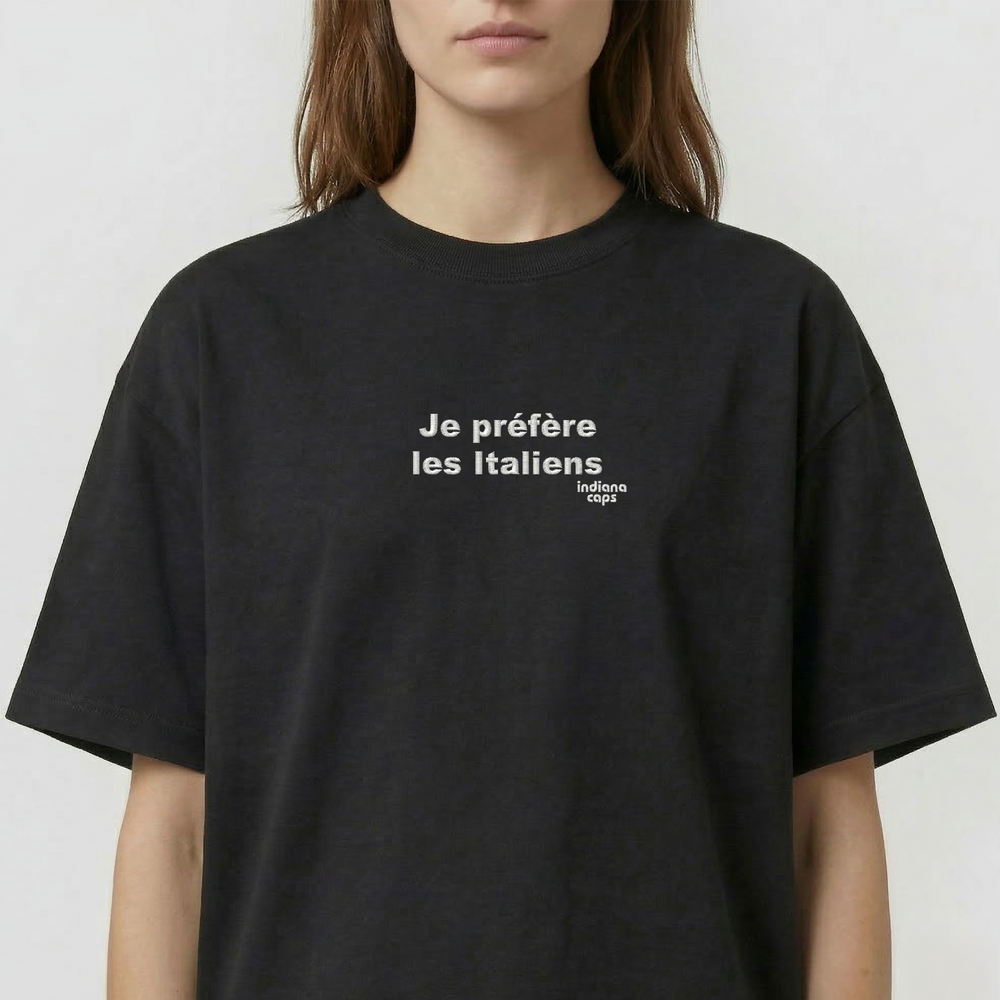 T-Shirt Oversize "Je Préfère Les Italiens"