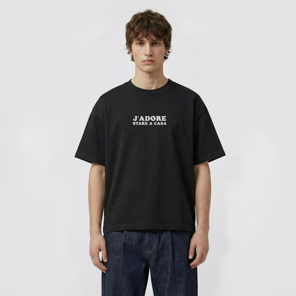 T-Shirt Oversize "J'ADORE Stare a Casa"