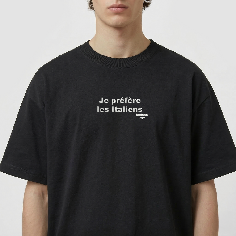 T-Shirt Oversize "Je Préfère Les Italiens"