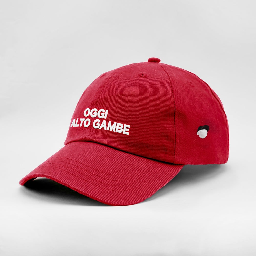 Cappellino Oggi Salto Gambe rosso, tre quarti sinistra