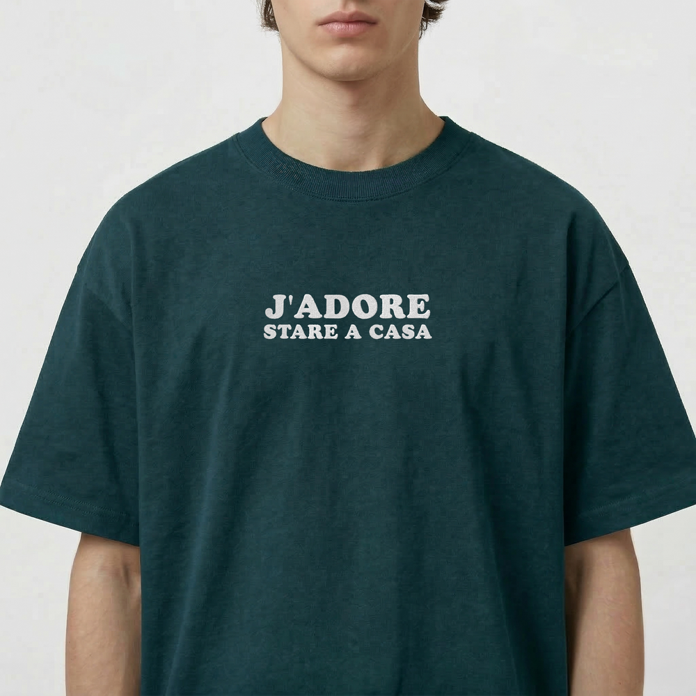 T-Shirt Oversize "J'ADORE Stare a Casa"