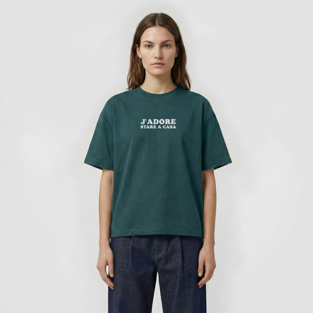 T-Shirt Oversize "J'ADORE Stare a Casa"