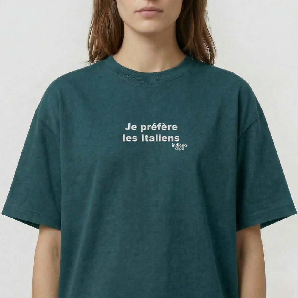 T-Shirt Oversize "Je Préfère Les Italiens"