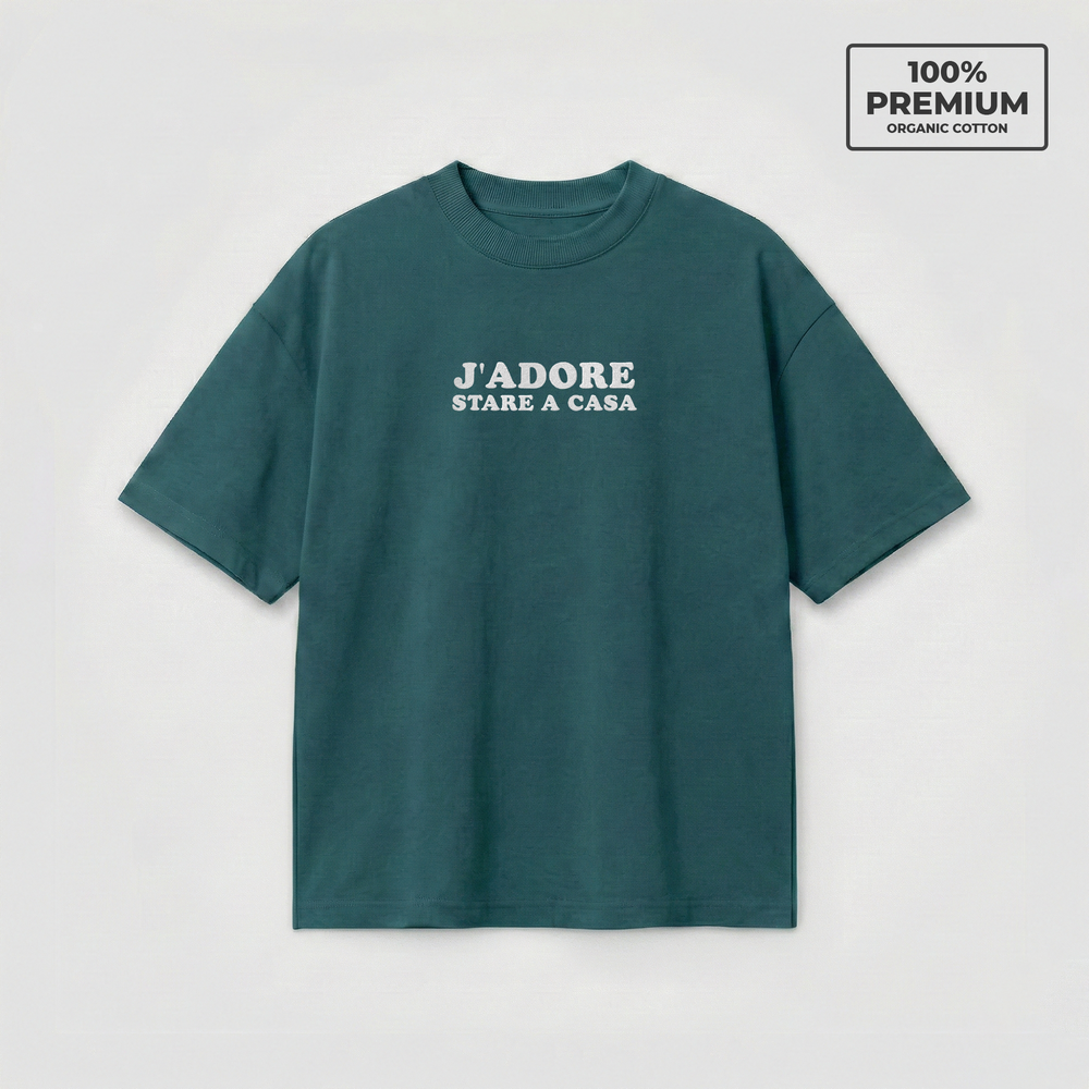 T-Shirt Oversize "J'ADORE Stare a Casa"