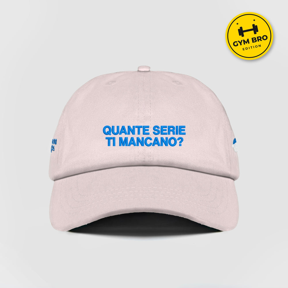 Cappellino Quante serie ti mancano? rosa, fronte