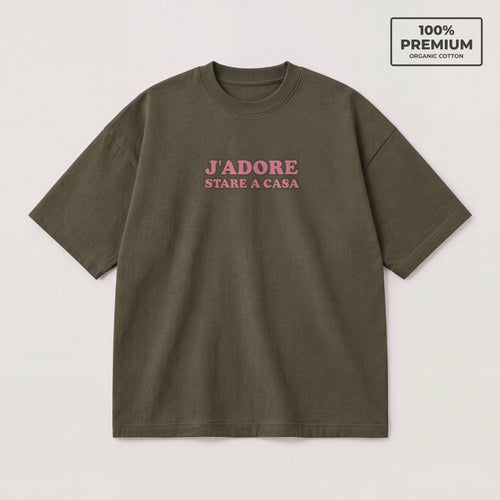 T-Shirt Oversize "J'adore stare a casa"