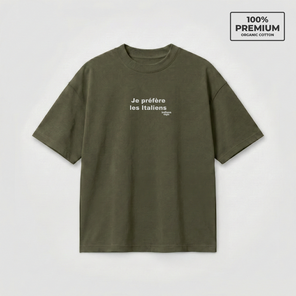 T-Shirt Oversize "Je Préfère Les Italiens"